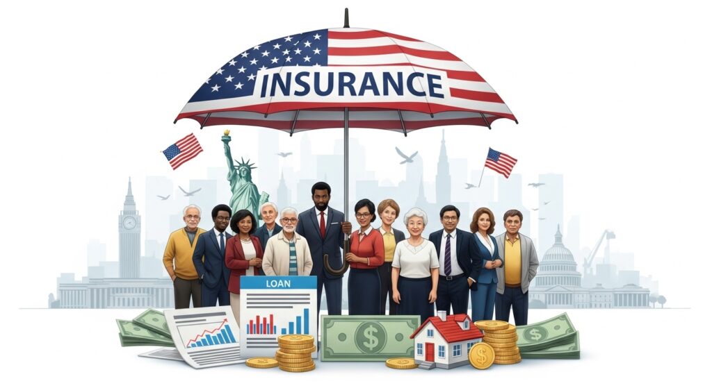 Loan insurance USA protection concept